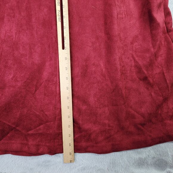 Chicos Dress Sleeveless Velvet Petite 3P US 16P Red Knee Shift Party Office - Picture 9 of 9